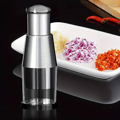 Stainless Steel Garlic Press and Vegetable Chopper