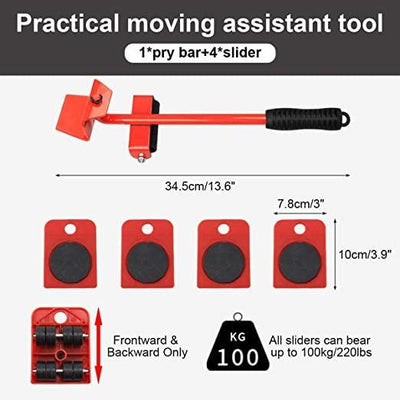 Furniture Lifter Mover Tool with Wheel Pads