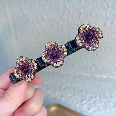 Sparkling Crystal Stone Braided Hair Clips (PACK OF 3)