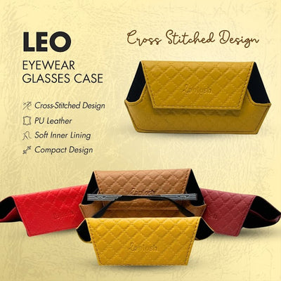 LEO EYEWEAR GLASSES CASE CROSS STICHED