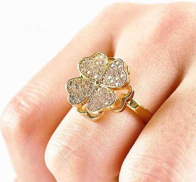 FOUR LEAF CLOVER RING ( ROTATEABLE )