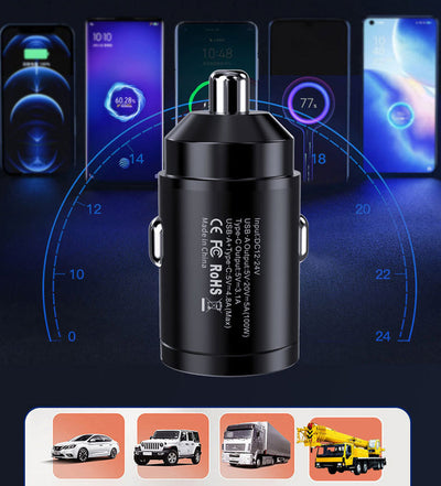 MINI 2 IN 1 FAST USB CAR CHARGER