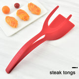 2 in 1 Grip and Flip Spatula Tongs