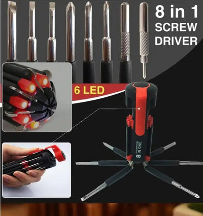 8 Screwdrivers In 1 Tool With Flashlight