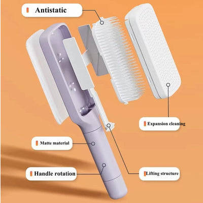 4 In 1 Self Cleaning Hair Brush Comb