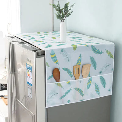 Waterproof & Dustproof Refrigerator Cover With Side Pockects